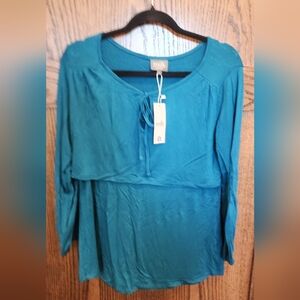 Milk Nursingwear Teal Blouse